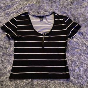 Black & White Striped Top